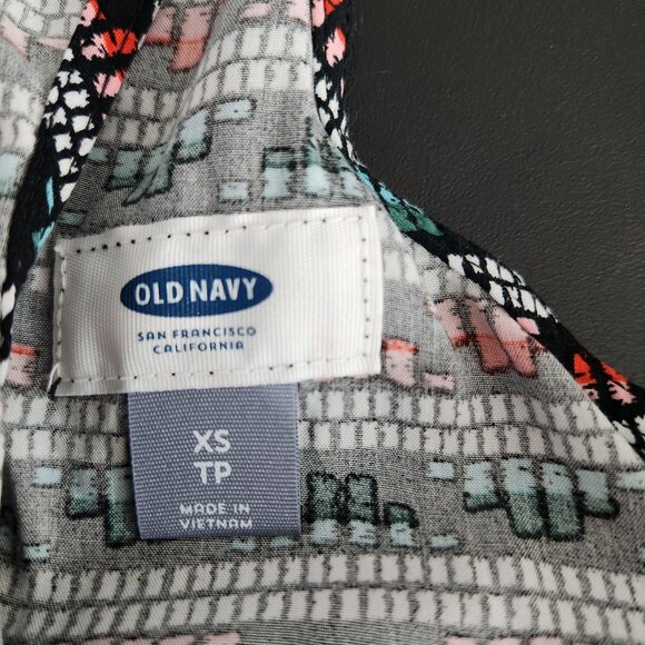 Old Navy Dress Women's Extra Small Tank Keyhole Racerback Mini Multi Color Print - Picture 8 of 9